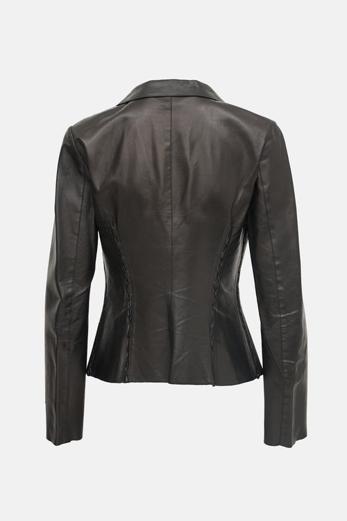 Roberto Cavalli Black Leather Jacket