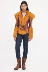 Roberto Cavalli Fur Tweed Jacket