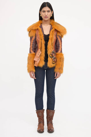 Roberto Cavalli Fur Tweed Jacket