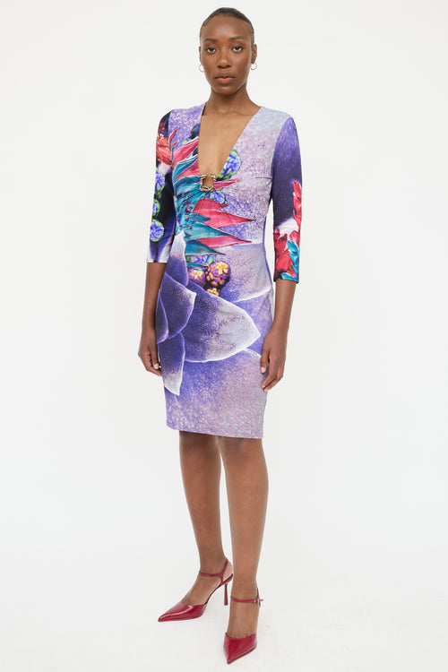 Roberto Cavalli Printed Floral Dress