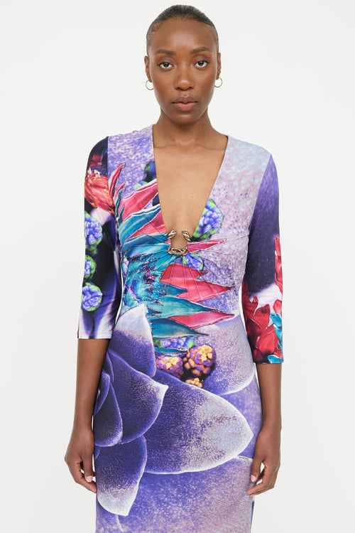 Roberto Cavalli Printed Floral Dress