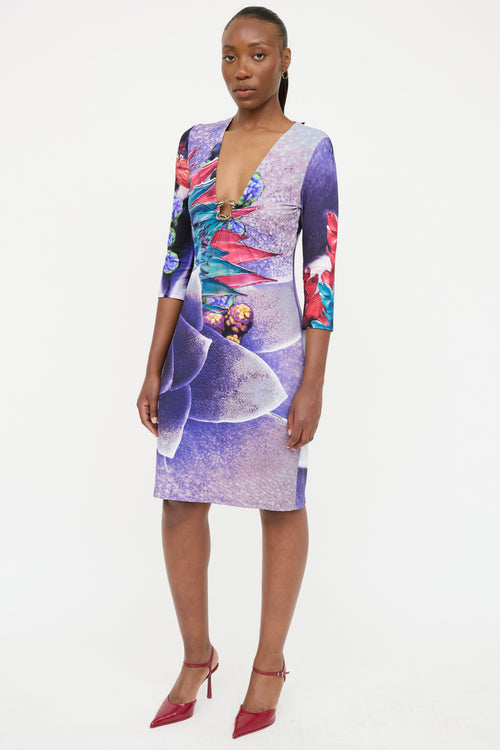 Roberto Cavalli Printed Floral Dress