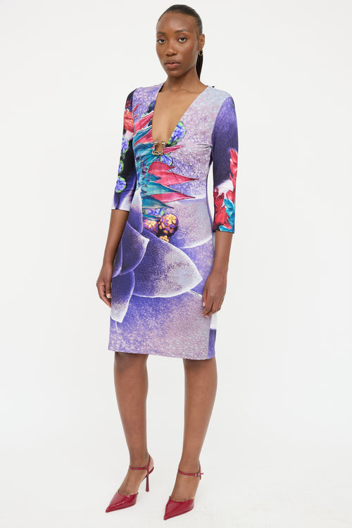 Roberto Cavalli Printed Floral Dress