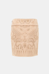Roberto Cavalli Suede Cut Out Skirt