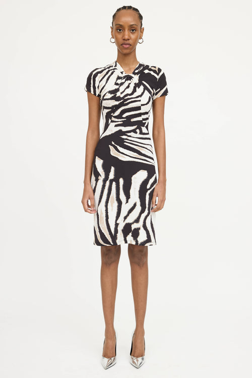 Roberto Cavalli Printed Short Sleeve Dress