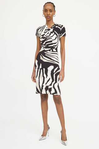 Roberto Cavalli Printed Short Sleeve Dress