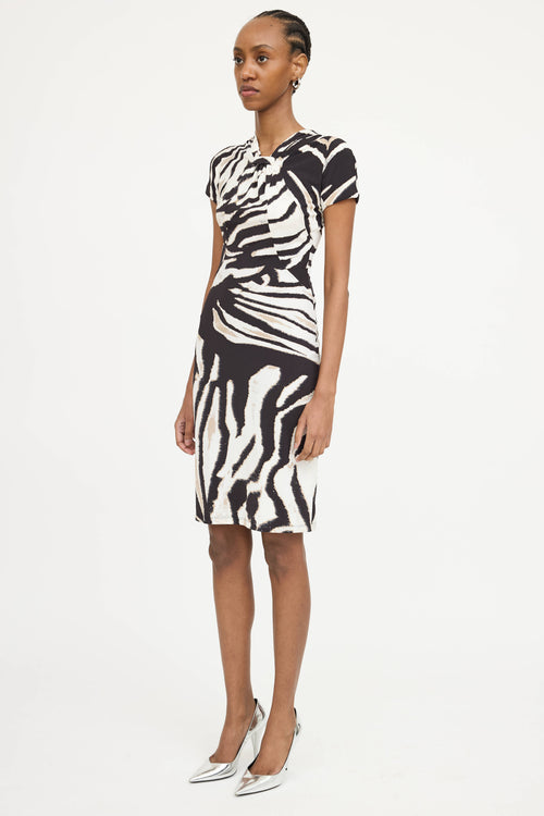 Roberto Cavalli Printed Short Sleeve Dress