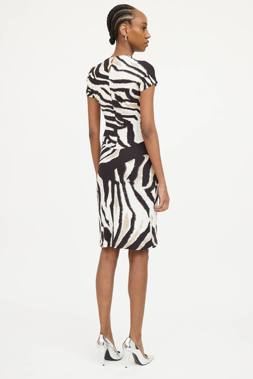 Roberto Cavalli Printed Short Sleeve Dress