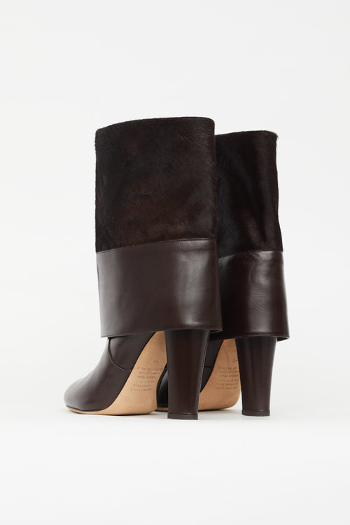 Cavallini Brown Leather Foldover Boot