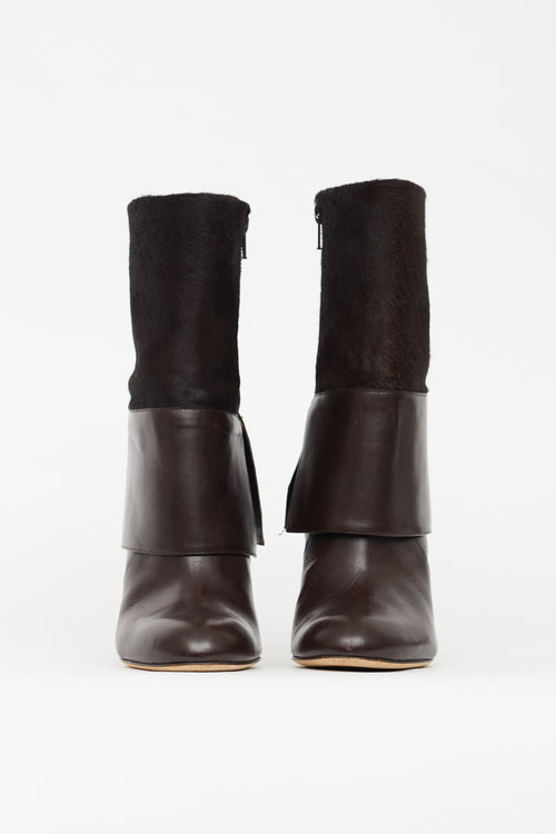 Cavallini Brown Leather Foldover Boot