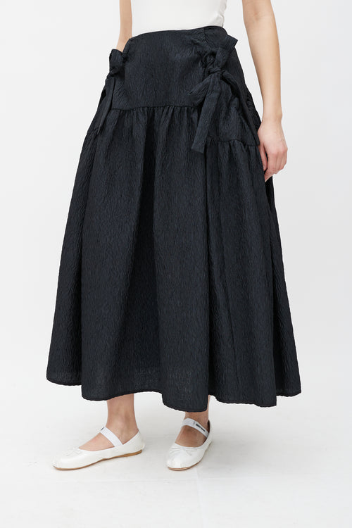 Cecilie Bahnsen Black Crepe Bow Skirt