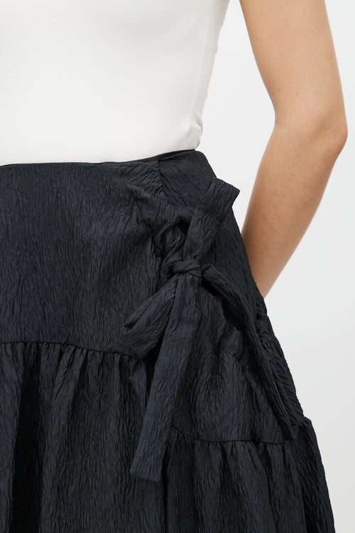 Cecilie Bahnsen Black Crepe Bow Skirt