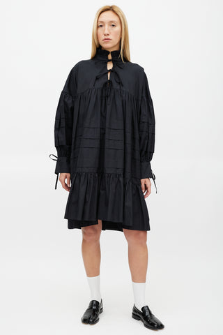 Cecilie Bahnsen Black Tiered Ruffled Dress