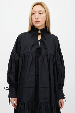 Cecilie Bahnsen Black Tiered Ruffled Dress