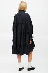 Cecilie Bahnsen Black Tiered Ruffled Dress