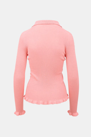 Cecilie Bahnsen Merino Wool Ribbed Knit Sweater