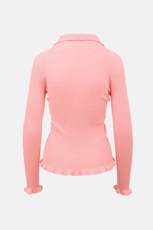 Cecilie Bahnsen Merino Wool Ribbed Knit Sweater