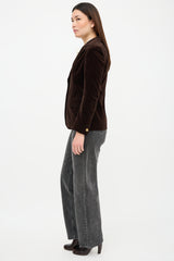 Celine 1970s Velvet Gingham Blazer