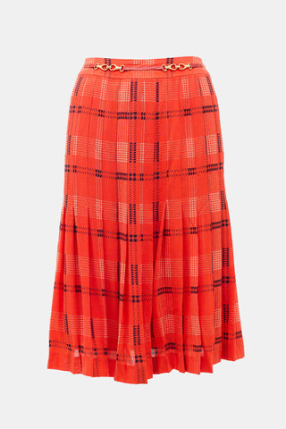 Celine 1970s Wool Pleated Skirt