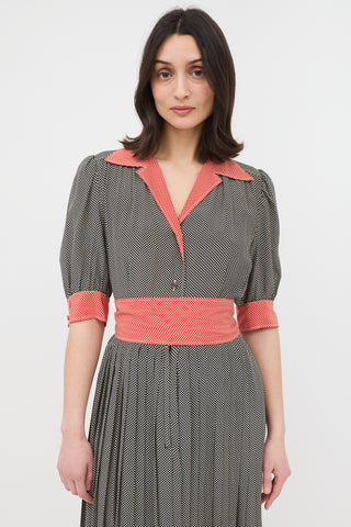 Celine 1980s Polka Dot Dress