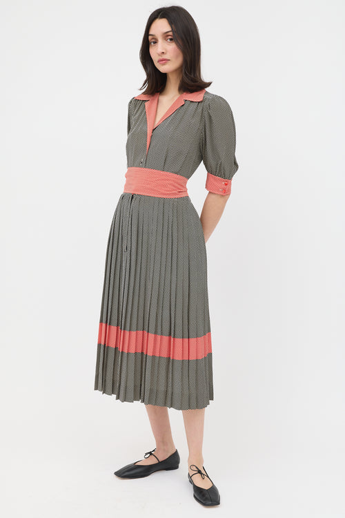 Celine 1980s Polka Dot Dress