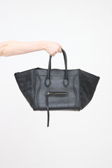 Celine 2011 Embossed Leather Medium Phantom Luggage Bag