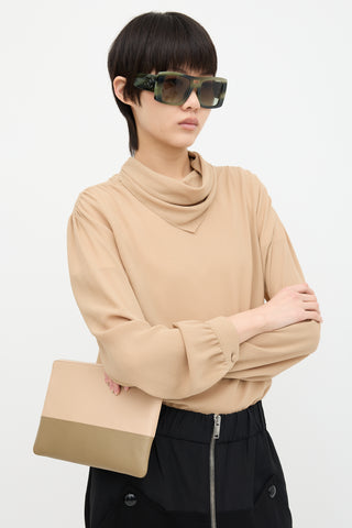 Celine 2012 Leather Two Tone Clutch Bag