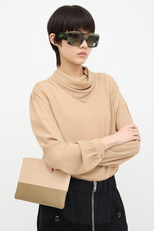 Celine 2012 Leather Two Tone Clutch Bag