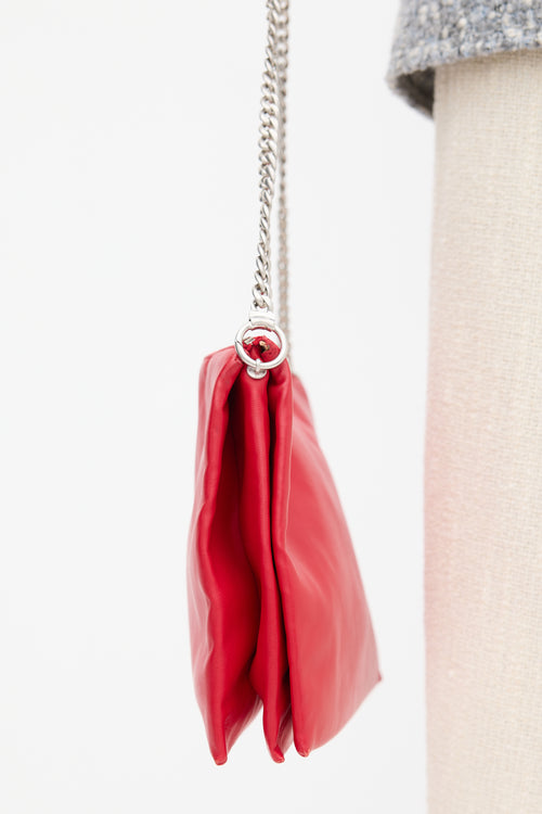 Celine 2013 Red Soft Leather Trio Chain Bag