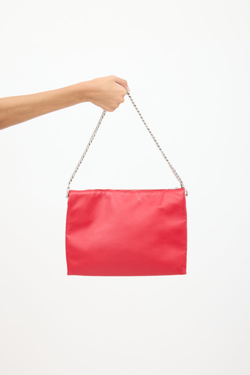 Celine 2013 Red Soft Leather Trio Chain Bag