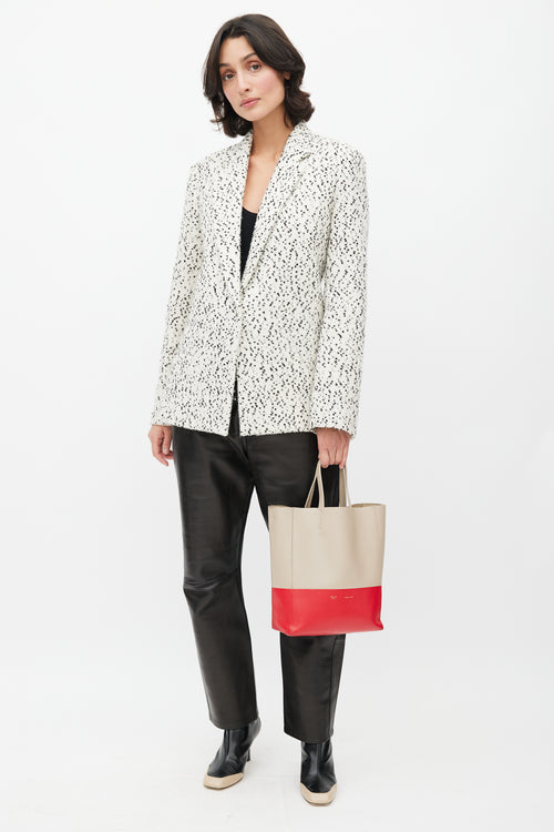 Celine 2015 Beige & Red Cabas Crossbody Bag