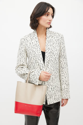 Celine 2015 Beige & Red Cabas Crossbody Bag