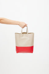 Celine 2015 Beige & Red Cabas Crossbody Bag