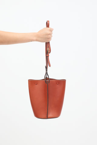 Celine 2015 Brown Leather Pinched Brick Crossbody Bag