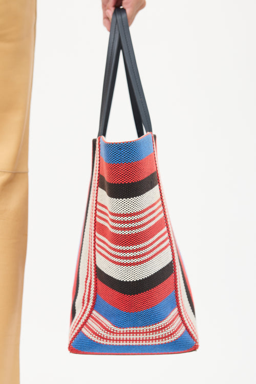 Celine 2015 Multicolour Striped Canvas Phantom Cabas Tote