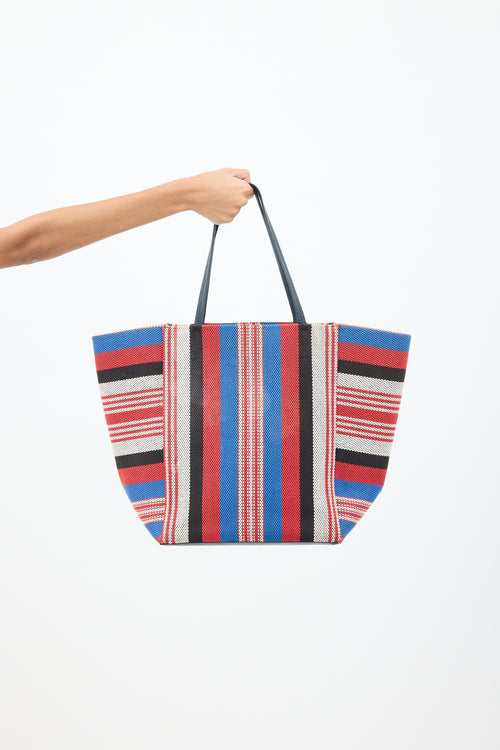 Celine 2015 Multicolour Striped Canvas Phantom Cabas Tote