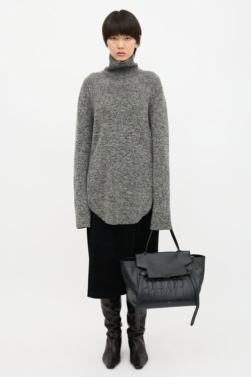 Celine 2015 Embossed Leather Belt Bag