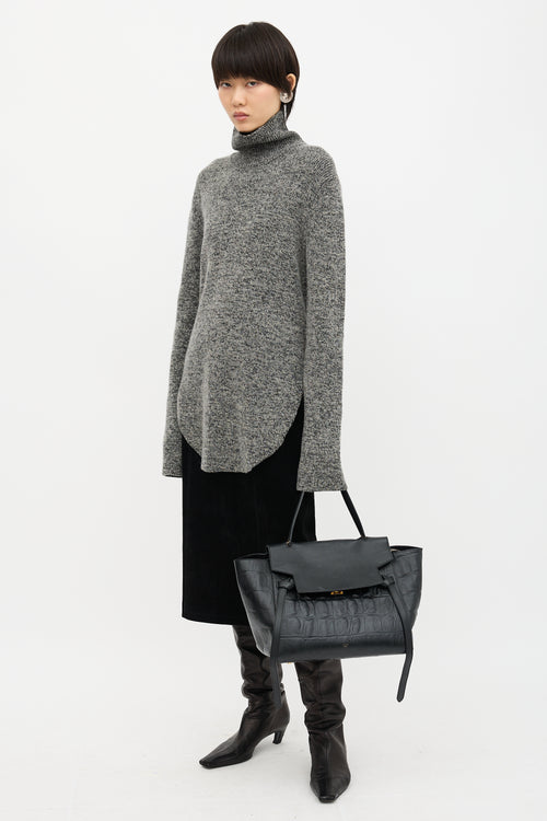 Celine 2015 Embossed Leather Belt Bag