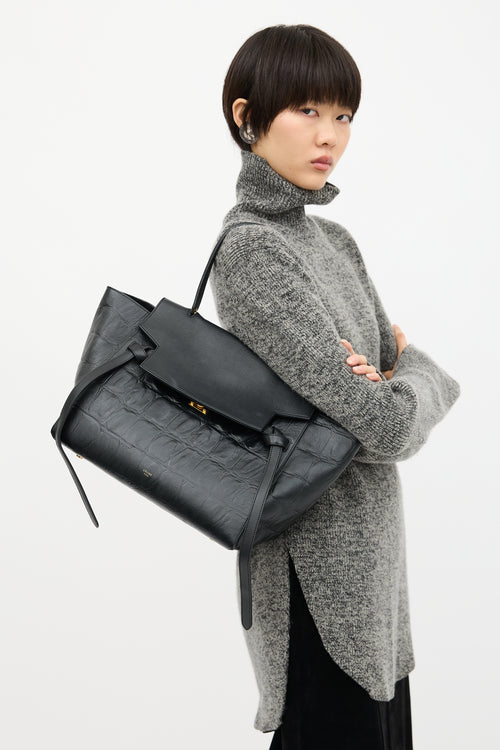 Celine 2015 Embossed Leather Belt Bag