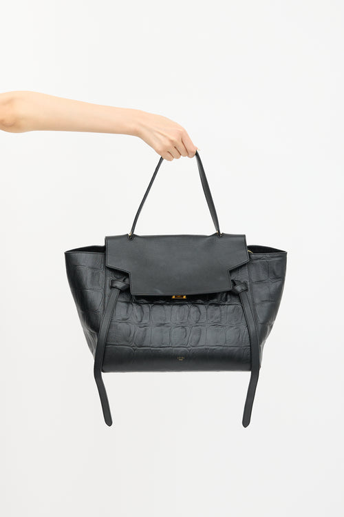 Celine 2015 Embossed Leather Belt Bag