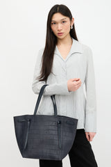 Celine 2015 Embossed Suede Cabas Phantom Bag
