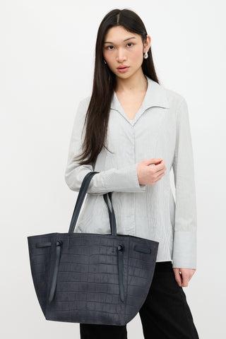 Celine 2015 Embossed Suede Cabas Phantom Bag