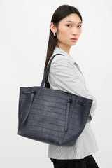 Celine 2015 Embossed Suede Cabas Phantom Bag