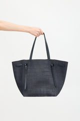 Celine 2015 Embossed Suede Cabas Phantom Bag