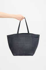 Celine 2015 Embossed Suede Cabas Phantom Bag