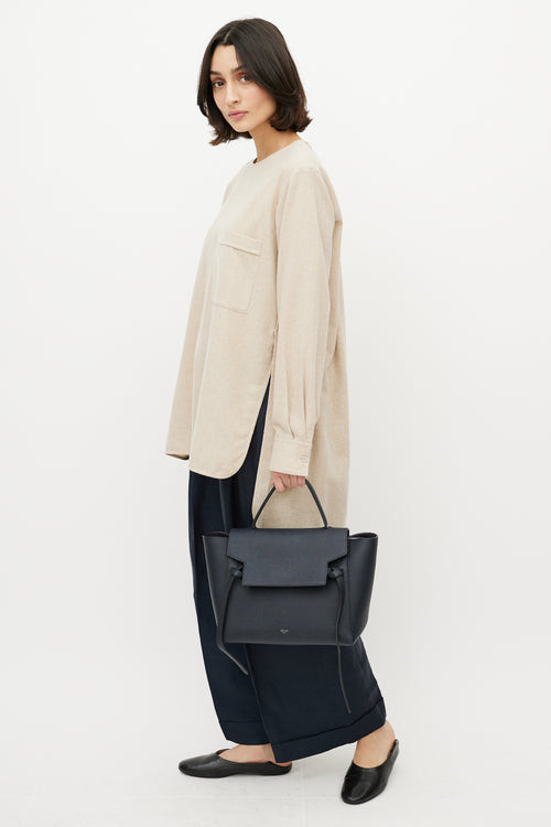 Celine 2016 Navy Leather Mini Belt Shoulder Bag