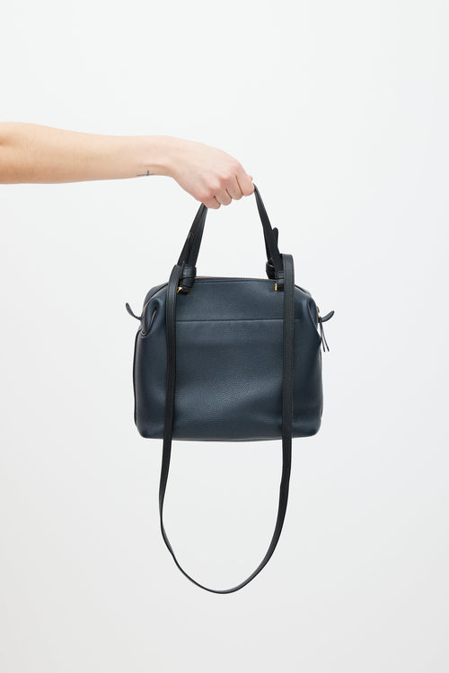 Celine 2017 Navy Soft Cube Leather Bag