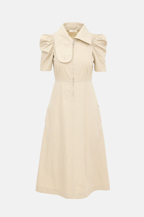 Celine 2017 Puff Sleeve Midi Dress