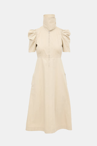 Celine 2017 Puff Sleeve Midi Dress