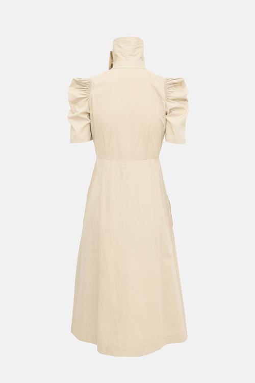 Celine 2017 Puff Sleeve Midi Dress